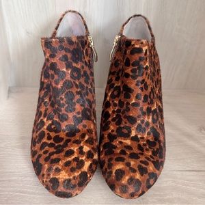 Vince Camuto Leopard Calf Hair Booties